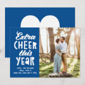 今年もっと輝くブルー 追加の喜び この一年 赤ちゃん シーズンカード (正面/裏面)