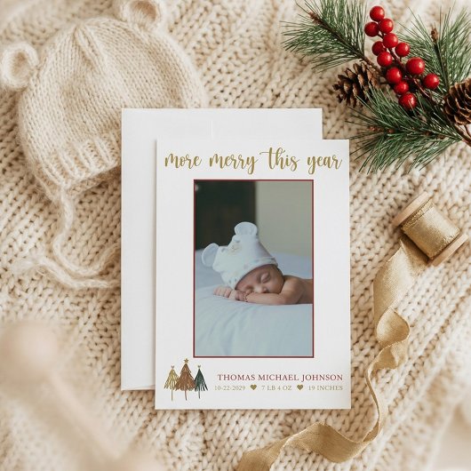 今年ももっと楽しく Birth Announcement Card 招待状