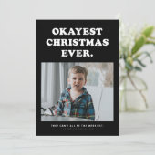 今年も何とかクリスマスを迎えました 楽しいホリデーシーズンの写真入りカード シーズンカード (スタンド正面)