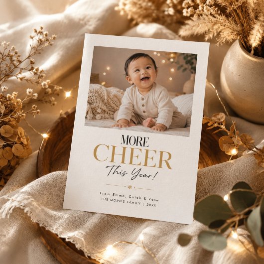 今年も楽しいクリスマスを ゴールド1枚の写真 クリスマスカード