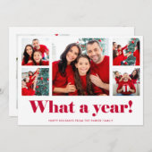 「今年も無事に」クリスマス or 年末の写真グリッド シーズンカード (正面/裏面)