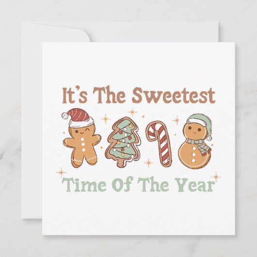 今年一番甘い時期がやってきた かわいいユーモア クリスマス 招待状 (正面)