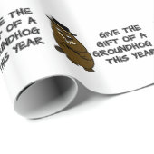 今年与えのグラウンドホッグのプレゼント ラッピングペーパー (ロールコーナー)