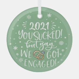今年吸はおもしろい婚約した記念に ガラスオーナメント