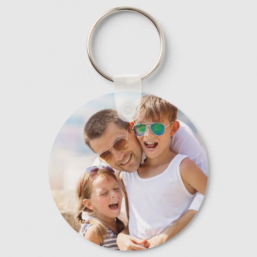 今年最高のの義父の投票 |丸い写真 キーホルダー (裏面)