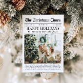 「今年最高の思い出」クリスマスフォトカード 新聞スタイル シーズンカード