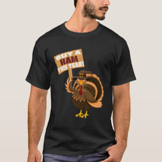 今年買のハム感謝祭トルコのディナーおもしろい Tシャツ