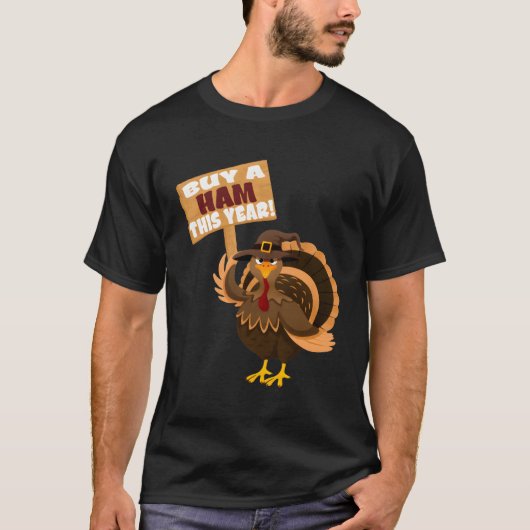 今年買のハム感謝祭トルコのディナーおもしろい Tシャツ (正面)