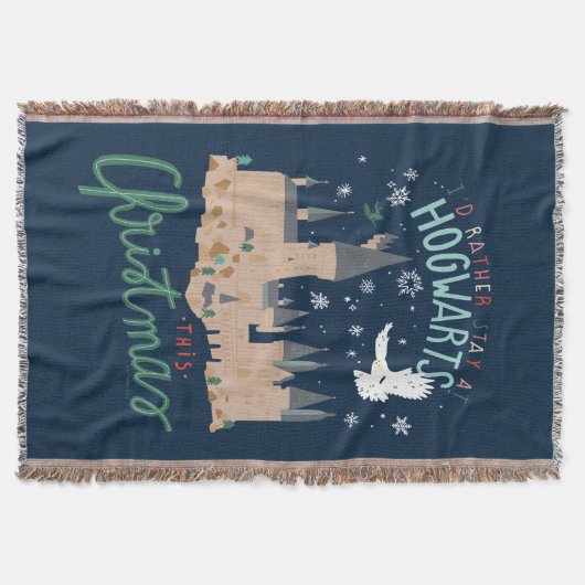 今度のクリスマスはホグワーツに泊まりたい スローブランケット (正面)