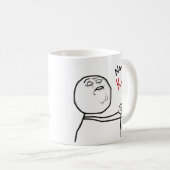 今度はキスの激怒の顔の漫画のミーム コーヒーマグカップ (正面右)