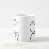 今度はキスの激怒の顔の漫画のミーム コーヒーマグカップ (中央)