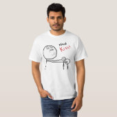 今度はキスの激怒の顔の漫画のミーム Tシャツ (正面フル)