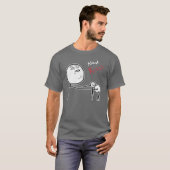 今度はキスの激怒の顔の漫画のミーム Tシャツ (正面フル)