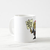 今度は働くことを戻って下さい コーヒーマグカップ (正面左)