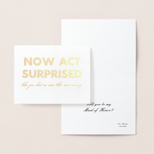 今度は行為によって驚かされるおもしろいな新婦付添人/メイド・オブ・オーナー(花嫁付き添い人) 箔カード (ディスプレー)