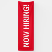 今度は雇用のシンプルで赤く白い旗の印 横断幕 (縦)