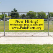 今度は雇用の明るく黄色いビジネス 横断幕 (インサイチュ)