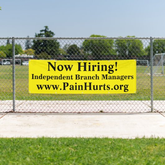 今度は雇用の明るく黄色いビジネス 横断幕 (インサイチュ)