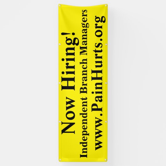 今度は雇用の明るく黄色いビジネス 横断幕 (縦)