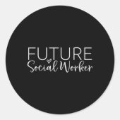 今後のソーシャルワーカーのソーシャルワークの学生 ラウンドシール (正面)