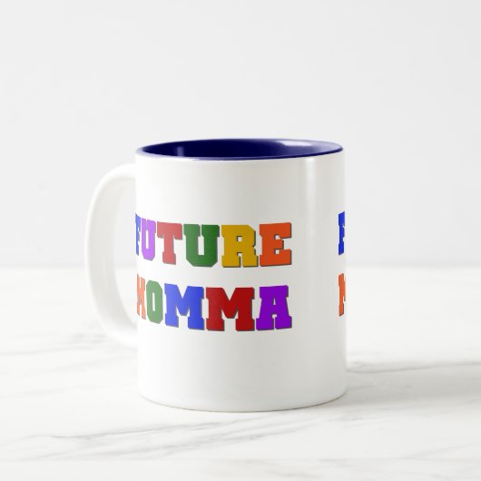 今後のママTシャツとギフト ツートーンマグカップ (正面左)