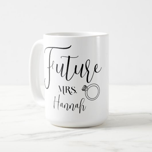 今後のミセスリングや輪提案のお知らせ コーヒーマグカップ (正面左)