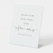 今後のミセス名スクリプトへようこそブライダルシャワー 台座サイン (正面)