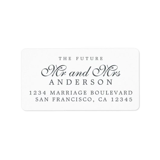 今後のミセス白黒リターンアドレスラベル ラベル (正面)