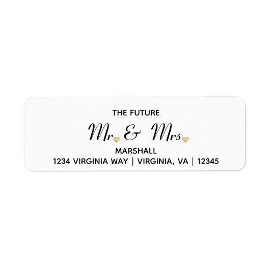 今後のミセス結婚アドレス返却表示 ラベル (正面)