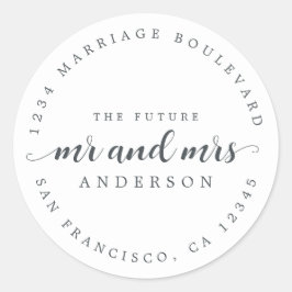 今後のミセス・スクリプト白黒差出人住所 ラウンドシール