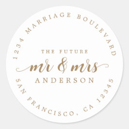 今後のミセス・金ゴールド・スクリプト差出人住所 ラウンドシール