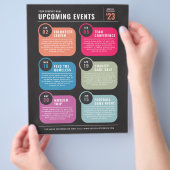 今後の予定表のイベントスケジュール チラシ (手)