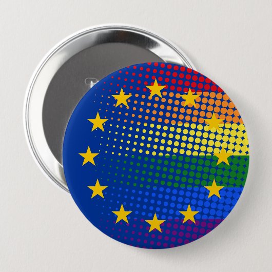 今後の欧州選挙プライドレインボーに投票 缶バッジ (正面&裏面)