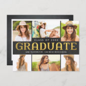 今後の輝く卒業発表招待状 インビテーションポストカード (正面/裏面)