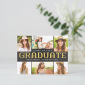 今後の輝く卒業発表招待状 インビテーションポストカード (スタンド正面)