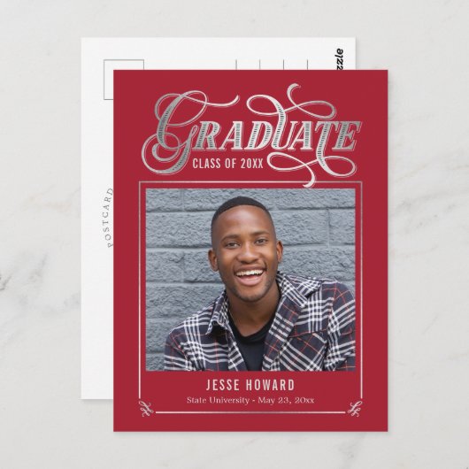 今後の輝く編集可能なカラー卒業はがき ポストカード (正面/裏面)