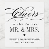 今後のMRおよびMRS婚約への応援 ワインラベル (シングルラベル)