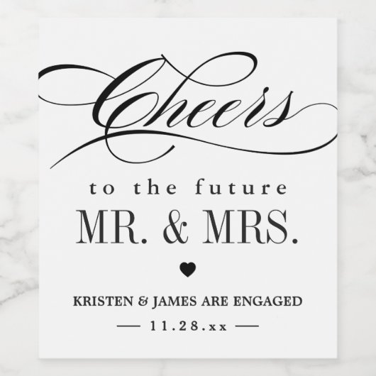 今後のMRおよびMRS婚約への応援 ワインラベル (シングルラベル)