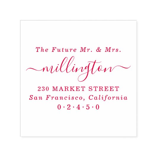 今後のMr & Mrsスクリプト名エレガント差出人住所 セルフインキングスタンプ (デザイン)