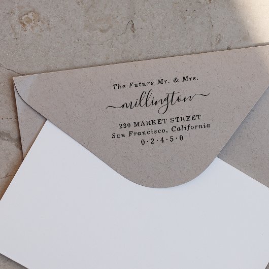 今後のMr & Mrsスクリプト名エレガント差出人住所 ラバースタンプ