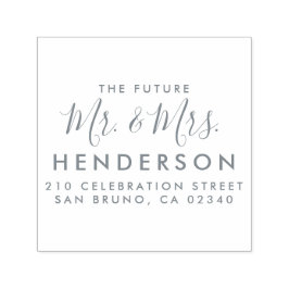 今後のMr & Mrsスクリプト名モダン差出人住所 セルフインキングスタンプ