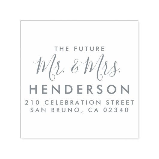 今後のMr & Mrsスクリプト名モダン差出人住所 セルフインキングスタンプ (デザイン)