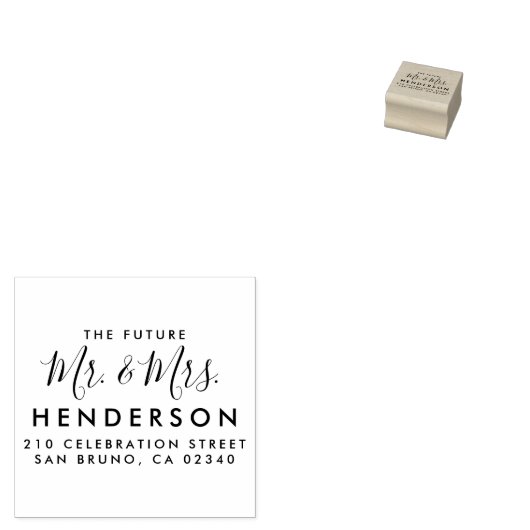 今後のMr & Mrsスクリプト名モダン差出人住所 ラバースタンプ (押印)