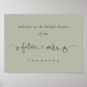 今後のMrsスクリプト芸術品を気取ったセージへようこそブライダルシャワー ポスター (正面)
