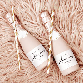 今後のMrs手書きモダンスクリプト スパークリングワインラベル