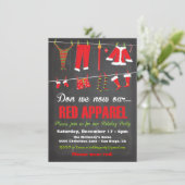今我々は赤アパレルのクリスマス招待状 招待状 (スタンド正面)