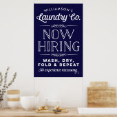 今採用おもしろいパーソナライズされた洗濯プリント海軍 ポスター (キッチン)