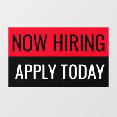 今採用を適用する今日プレーンプロフェッショナルビジネス ウィンドウサイン (シート)