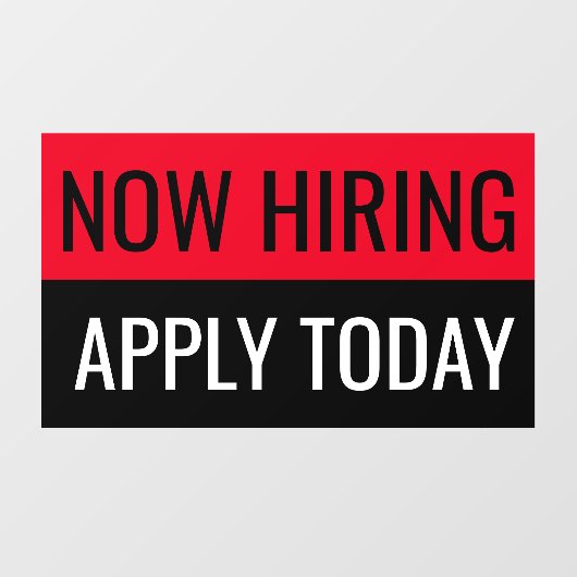 今採用を適用する今日プレーンプロフェッショナルビジネス ウィンドウサイン (シート)