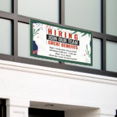 今採用チームのインタビューに参加 横断幕 (ビルの外側)